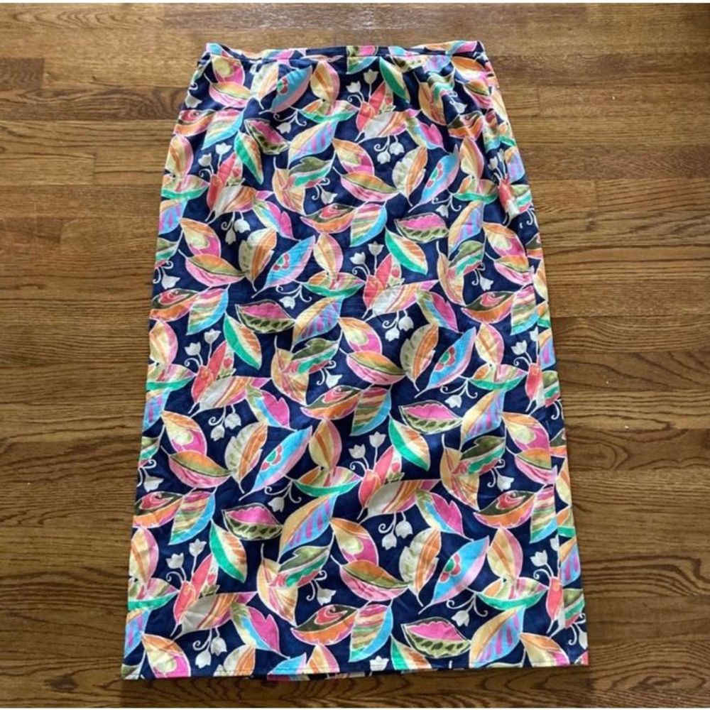 Talbots Corduroy Botanical Skirt Plus Size 18 EUC